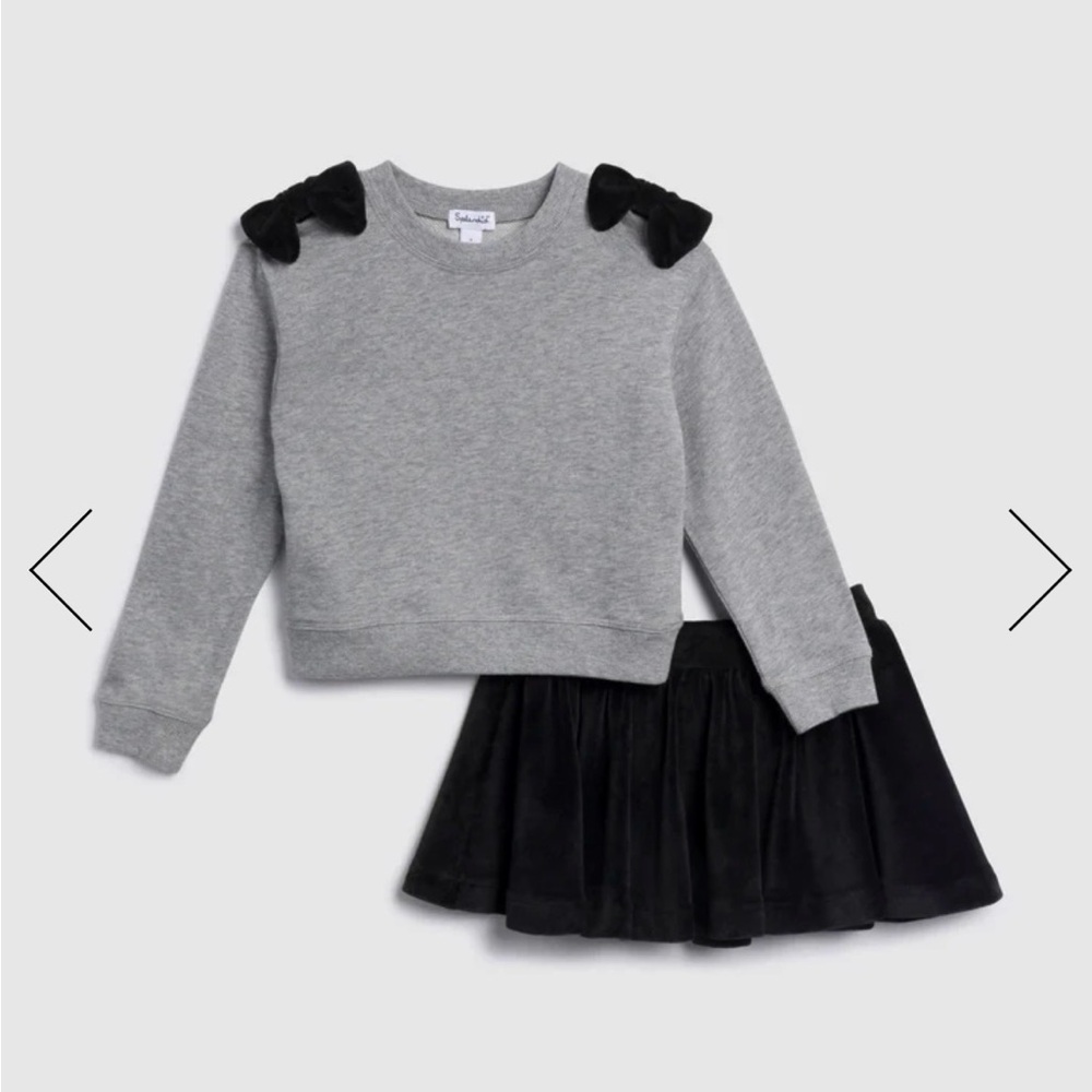 NWT Splendid Grey Sweatshirt and Black Skirt Set